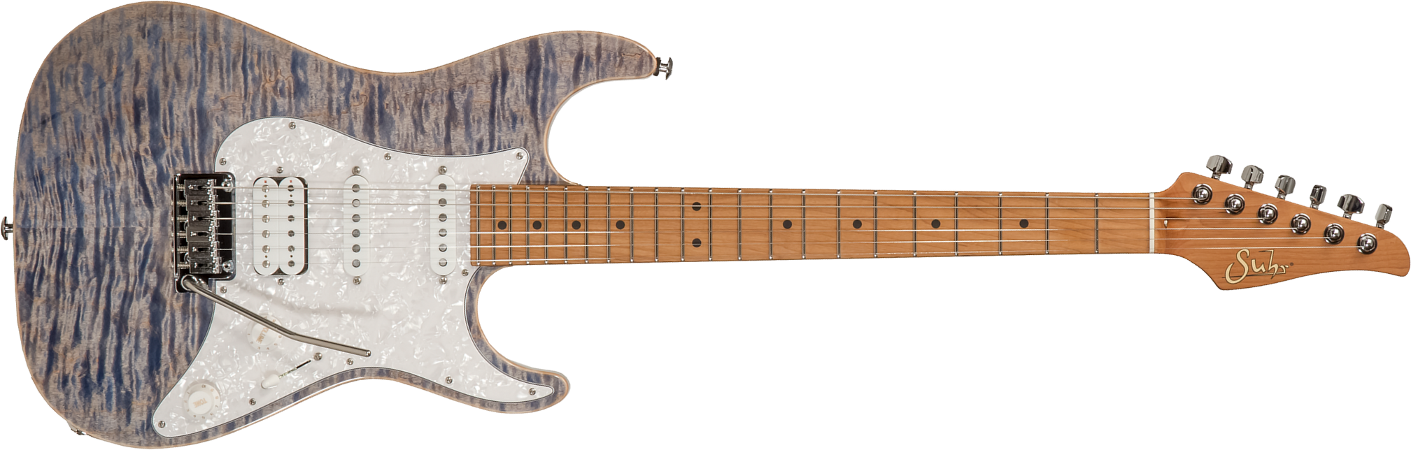 Suhr Standard Plus 01-stp-0047 Usa Hss Trem Mn #72739 - Trans Blue Denim Slate - Elektrische gitaar in Str-vorm - Main picture