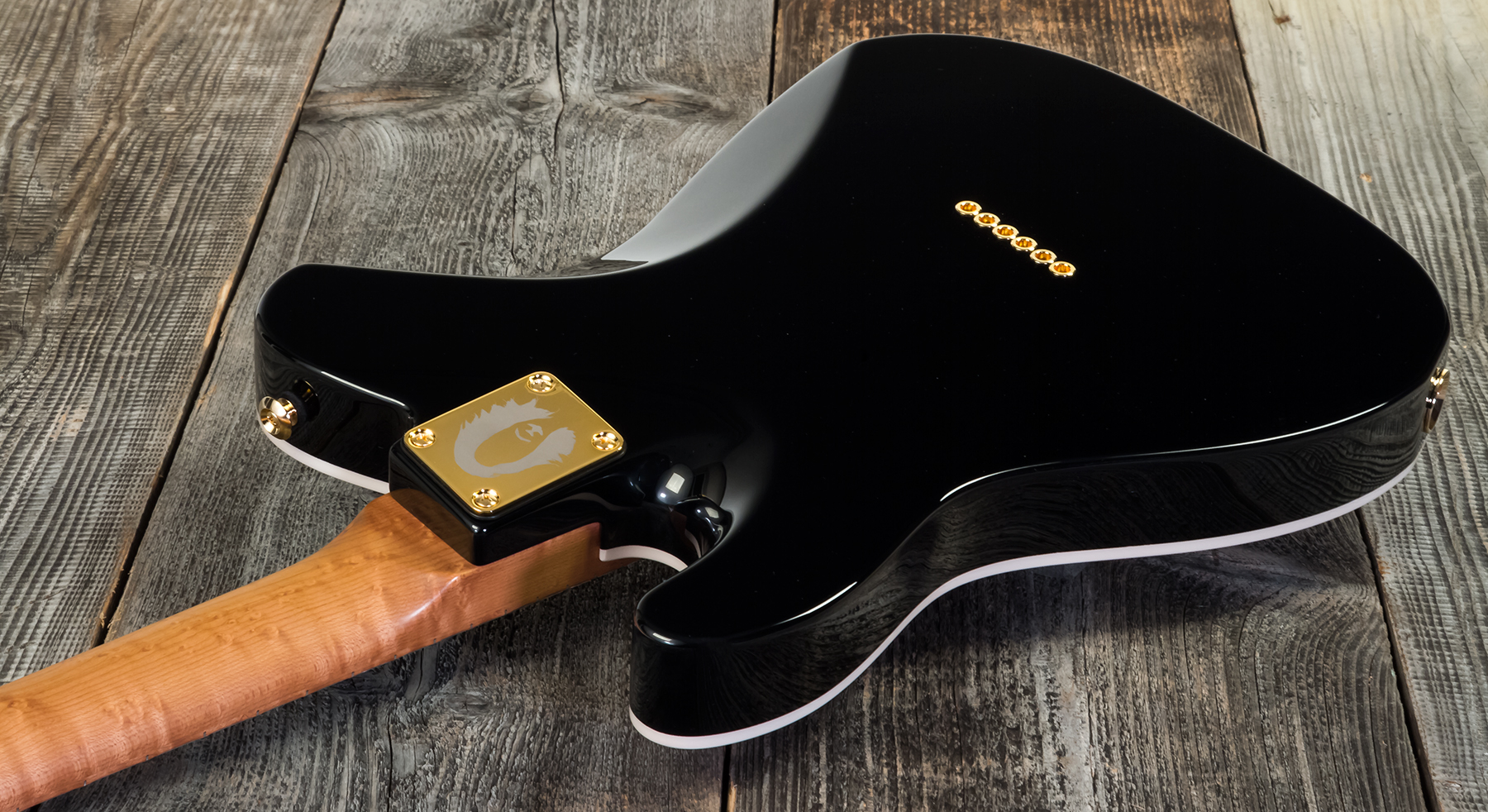 Suhr Mateus Asato Classic 01-sig-0030 Signature 2s  Ht Mn - Black - Televorm elektrische gitaar - Variation 5