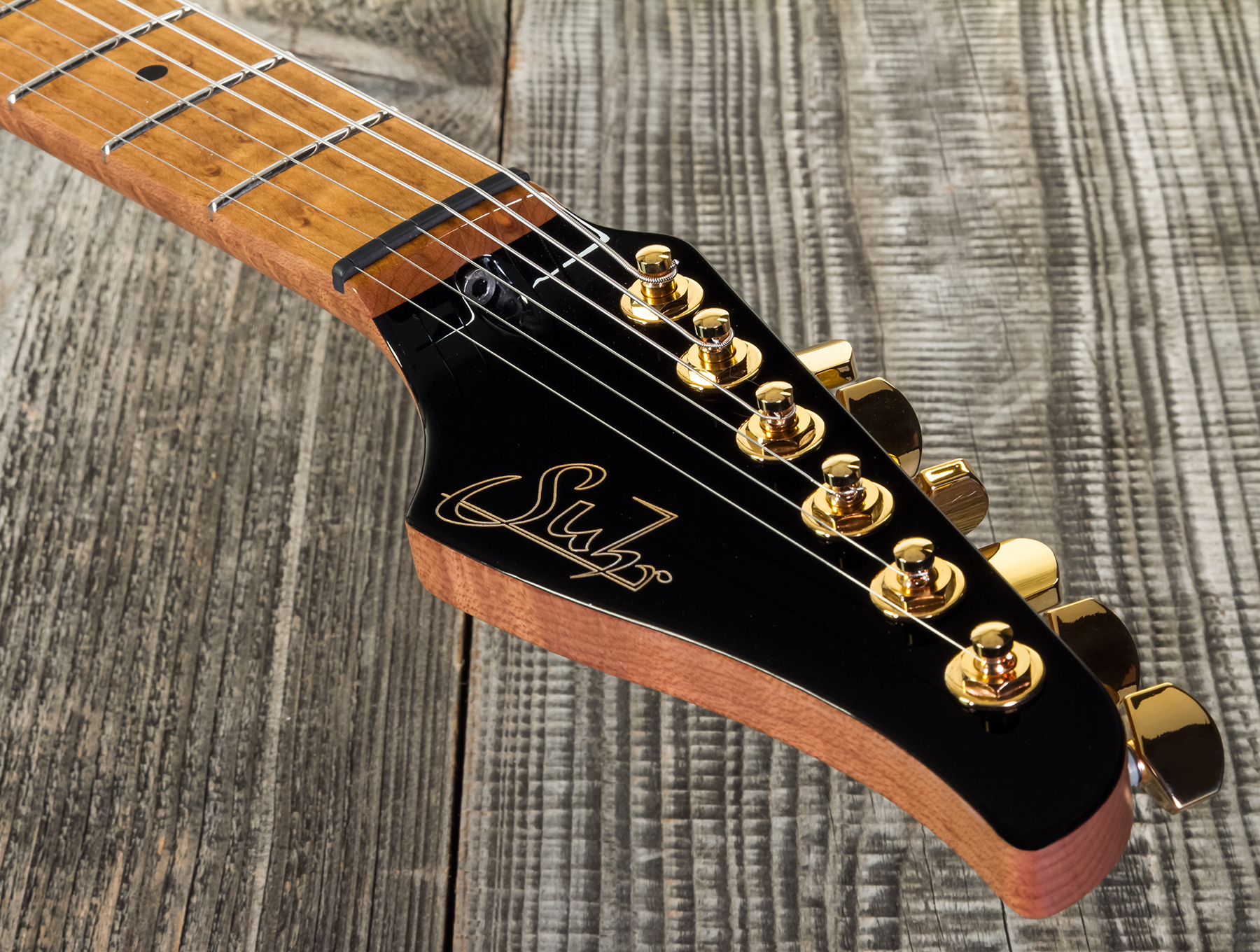 Suhr Mateus Asato Classic 01-sig-0030 Signature 2s  Ht Mn - Black - Televorm elektrische gitaar - Variation 7
