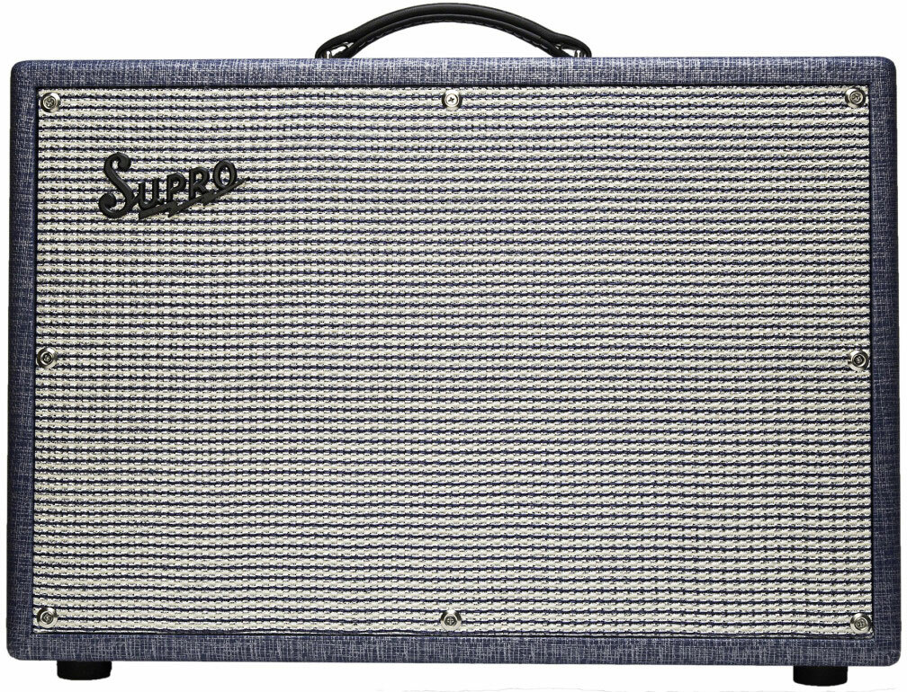 Supro 1648rt Saturn Reverb 15w 1x12 Blue Rhino Hide - Combo voor elektrische gitaar - Main picture
