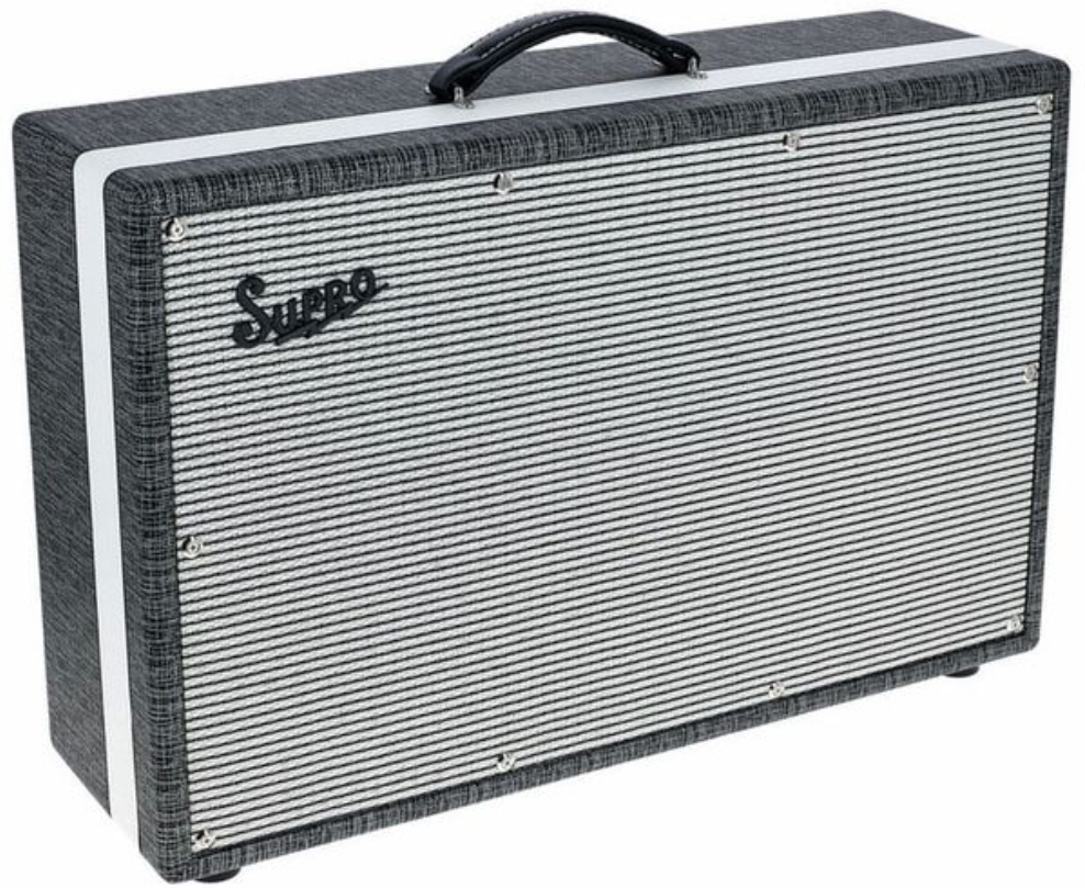Supro Black Magick Cab 2x12 150w 4/16-ohms Black Rhino Hide - Elektrische gitaar speakerkast - Main picture