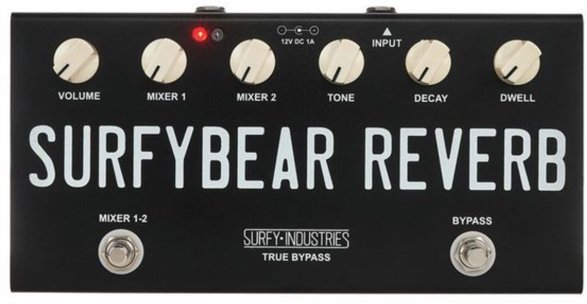 Surfy Industries Surfybear Compact Reverb Black - Reverb/delay/echo effect pedaal - Main picture