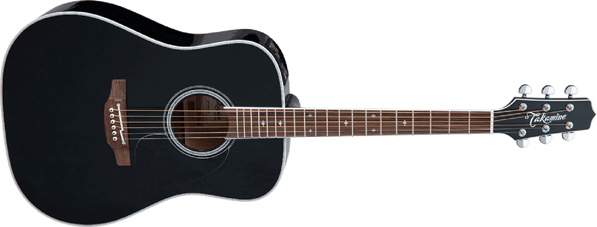 Takamine Ft341 Dreadnought Electro Epicea Erable Rw - Gloss Black - Elektro-akoestische gitaar - Main picture
