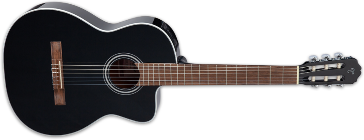 Takamine Gc2ceblk Cw Electro Epicea Sapelle Lau - Black - Klassieke gitaar 4/4 - Main picture