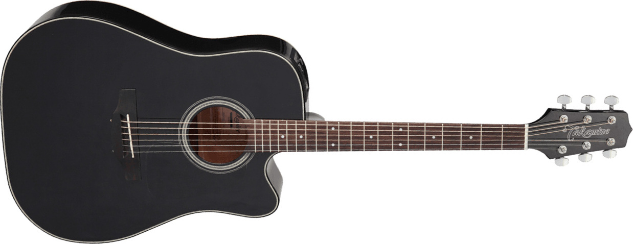 Takamine Gd15ce Blk Dreadnought Cw Epicea Acajou Tp-4t - Black - Elektro-akoestische gitaar - Main picture