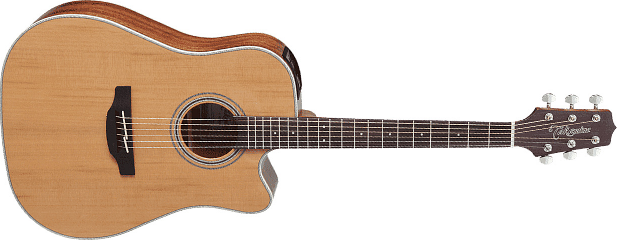 Takamine Gd20ce-ns Dreadnought Cw Cedre Acajou - Naturel Satin - Elektro-akoestische gitaar - Main picture