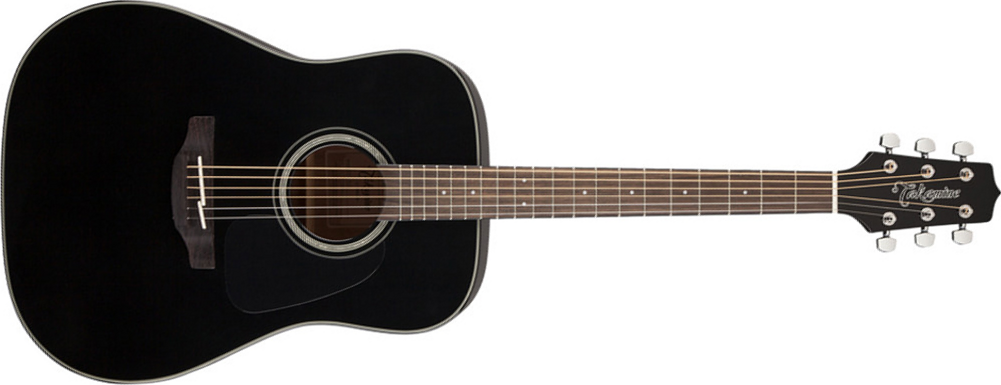 Takamine Gd30-blk Dreadnought Epicea Acajou - Black - Westerngitaar & electro - Main picture