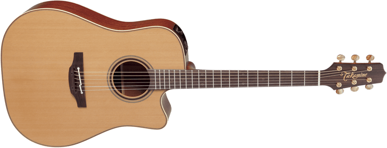 Takamine P3dc Pro Japan Dreadnought Cw Cedre Sapele - Naturel Satin - Elektro-akoestische gitaar - Main picture