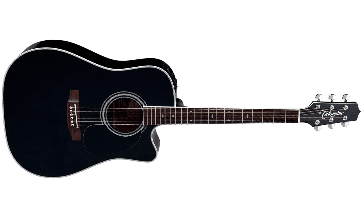 Takamine Ef341sc Legacy Dreadnought Cw Epicea Erable Ct4bii - Black - Elektro-akoestische gitaar - Variation 1