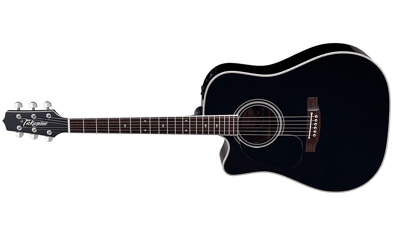 Takamine Ef341sclh Legacy Japan Dreadnought Cw Gaucher Epicea Erable Ct4bii - Black - Elektro-akoestische gitaar - Variation 1