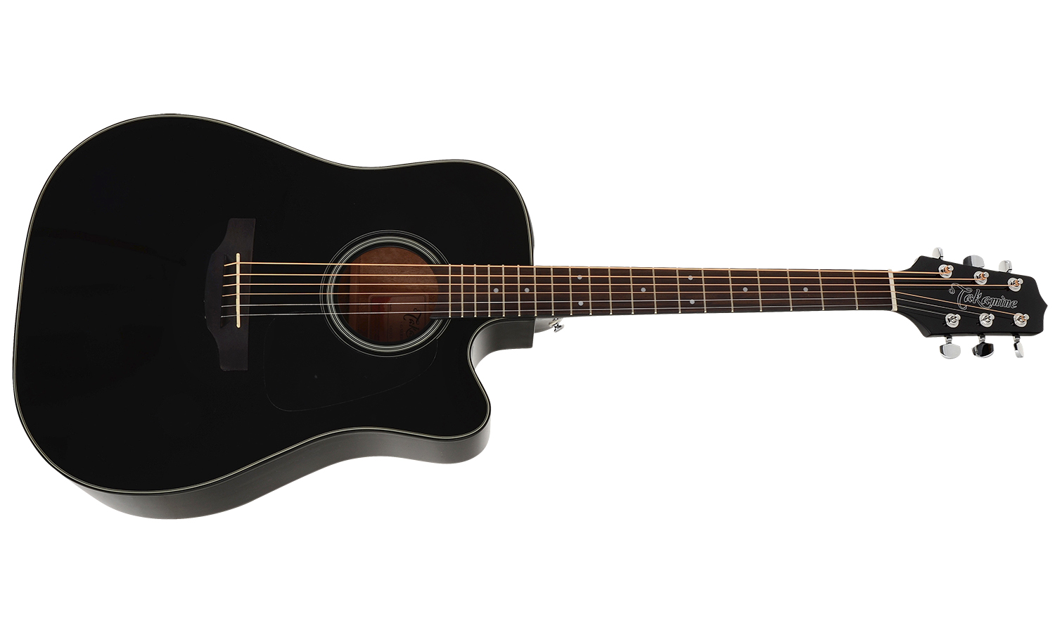 Takamine Gd15ce Blk Dreadnought Cw Epicea Acajou Tp-4t - Black - Elektro-akoestische gitaar - Variation 1