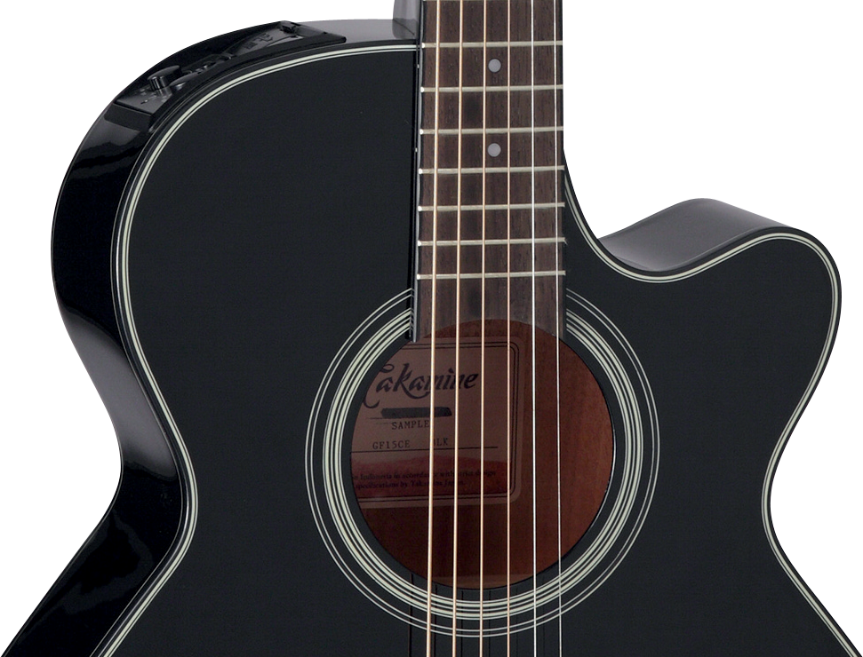 Takamine Gf15ce Blk Fxc Concert Cw Epicea Acajou Rw Tp-4t - Black Gloss - Elektro-akoestische gitaar - Variation 2