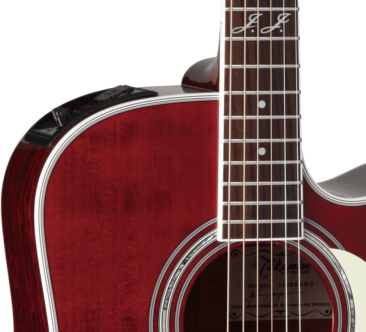 Takamine John Jorgenson Jj325src Jap Dreadnought Cw Epicea Bubinga - Red Satin Gloss - Elektro-akoestische gitaar - Variation 2