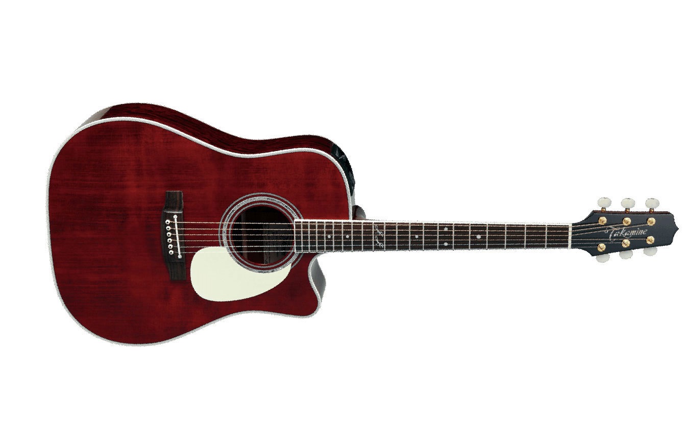 Takamine John Jorgenson Jj325src Jap Dreadnought Cw Epicea Bubinga - Red Satin Gloss - Elektro-akoestische gitaar - Variation 1