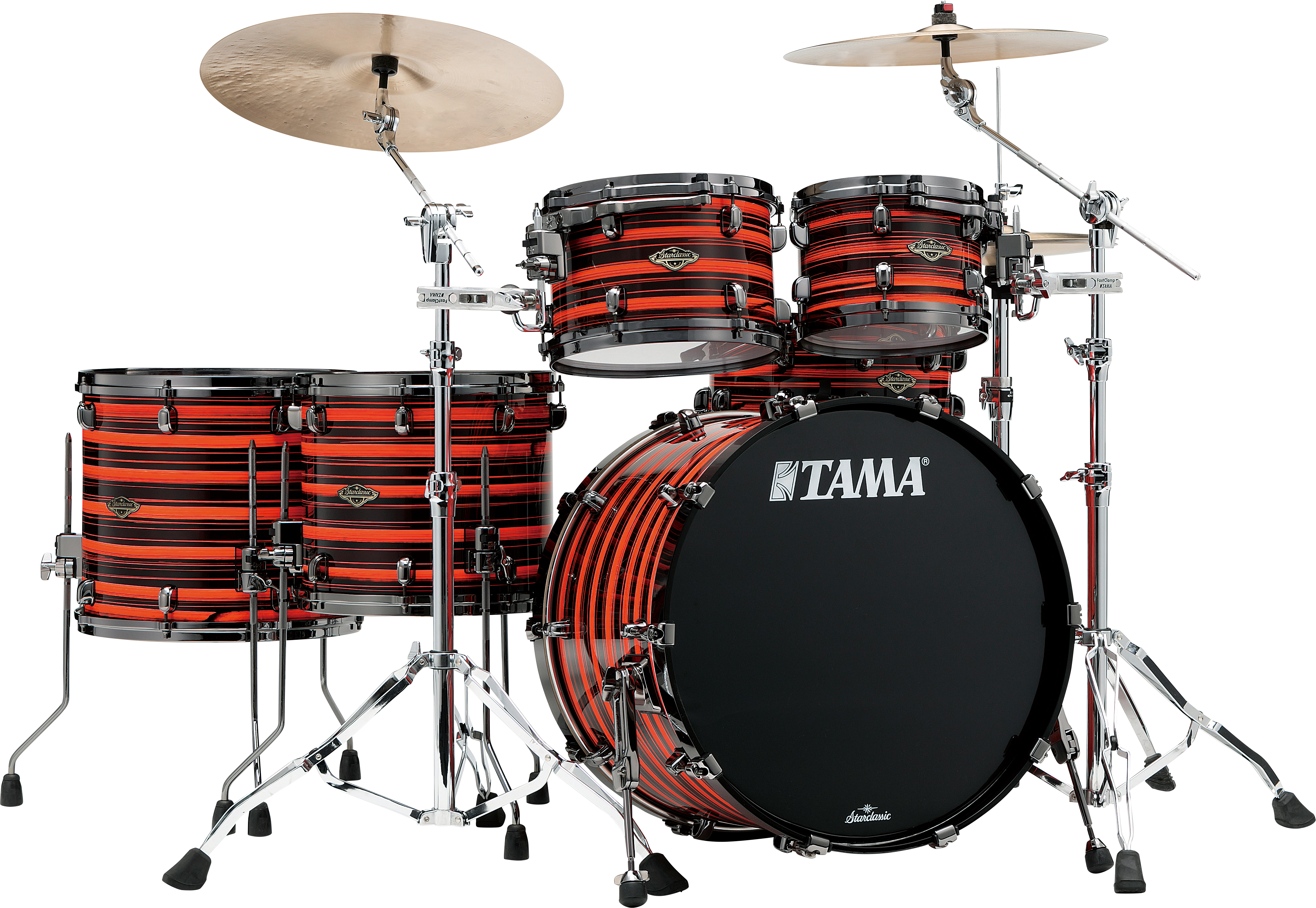 Tama Starclassic Kit 5 Futs Walnut Birch - Neon Orange Oyster - Fusion drumstel - Main picture