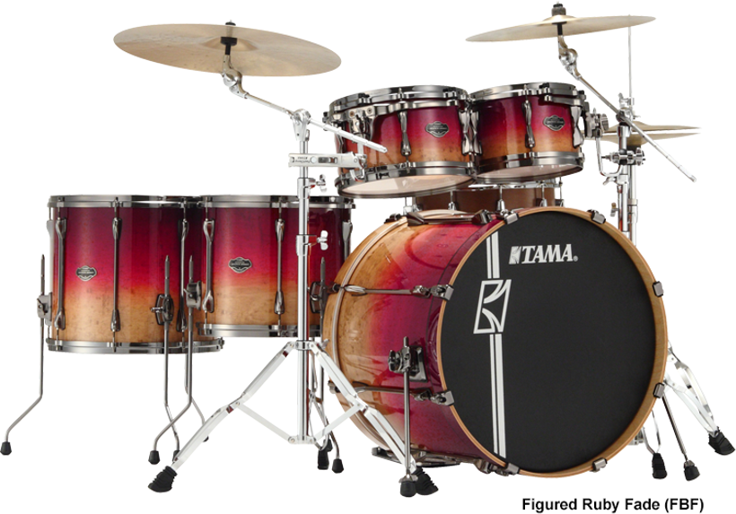 Tama Superstar Hyper-drive Limited Edition Ml52hlzbsg-fbf - Figured Ruby Fade - Standaard drumstel - Main picture