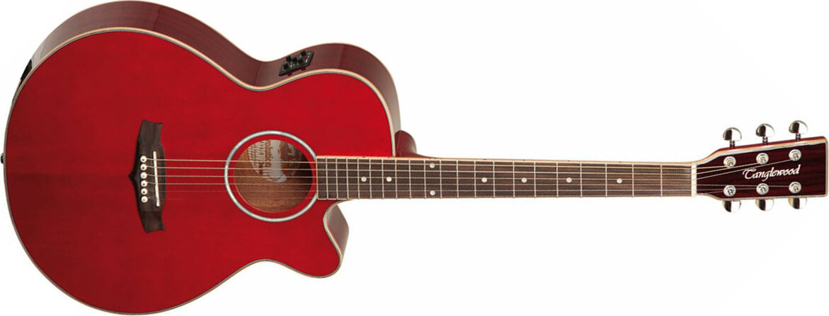 Tanglewood Tsf Ce R Evolution Iv Super Folk Cw Cedre Acajou Rw - Red - Elektro-akoestische gitaar - Main picture