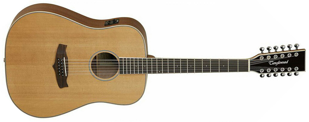 Tanglewood Tw28/12 Cln E Evolution V Dreadnought 12c Cedre Acajou - Naturel Satin - Westerngitaar & electro - Main picture