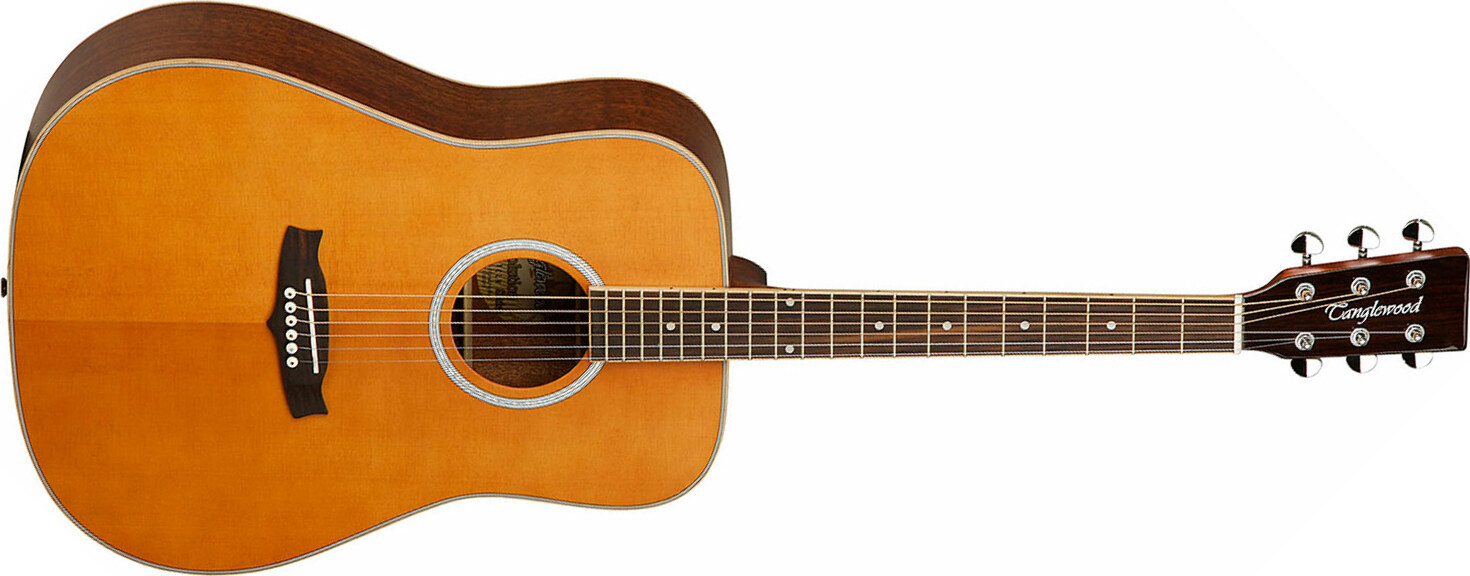 Tanglewood Tw28 Cln Evolution V Dreadnought Cedre Acajou - Natural Satin - Westerngitaar & electro - Main picture