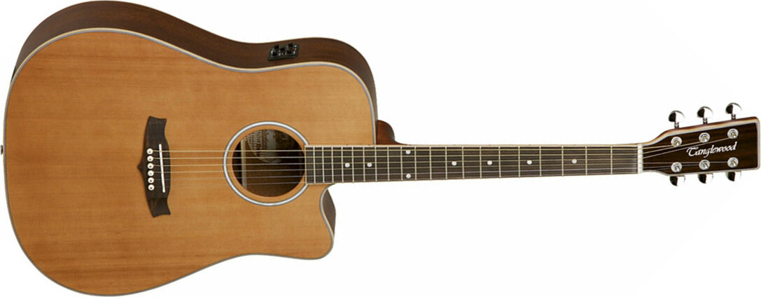 Tanglewood Tw28 Csn Ce Evolution V Dreadnought Cw Cedre Acajou - Natural Satin - Elektro-akoestische gitaar - Main picture