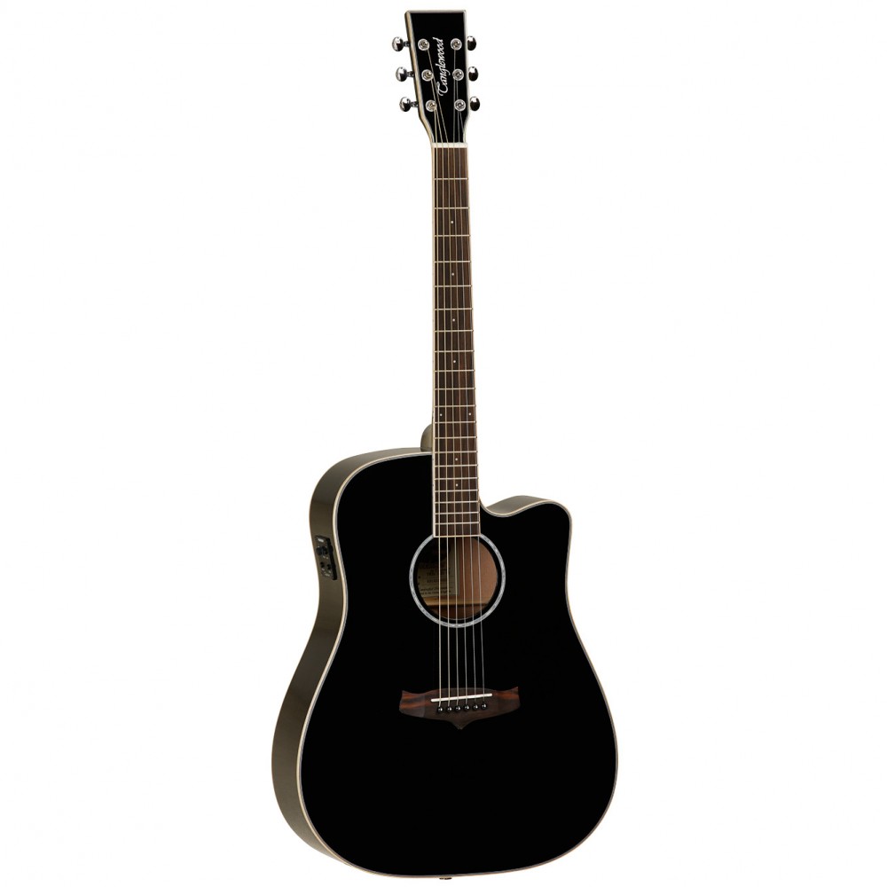 Tanglewood Tw28slbk Ce Evolution V Dreadnought Cw Cedre Acajou - Black - Elektro-akoestische gitaar - Variation 1