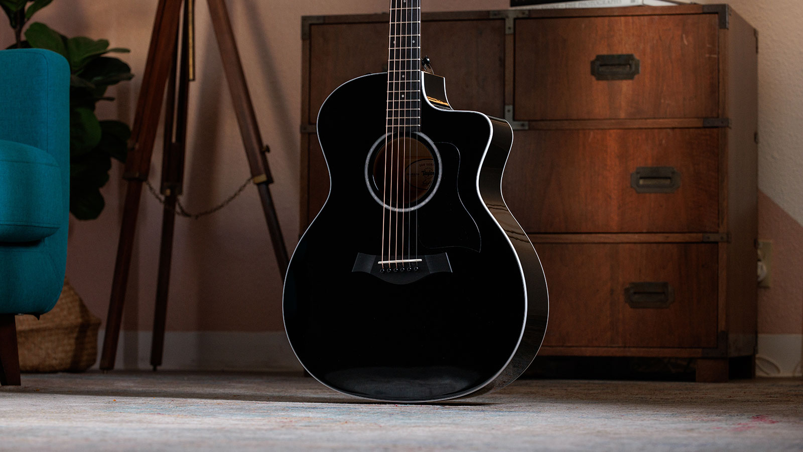 Taylor 214ce-blk Plus 2024 Grand Auditorium Cw Epicea Palissandre Eb Es2 - Black - Elektro-akoestische gitaar - Variation 3