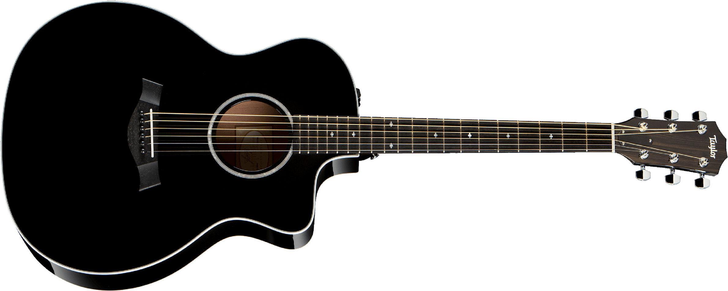 Taylor 214ce-blk Dlx Grand Auditorium Cw Epicea Palissandre Eb Es2 - Black - Elektro-akoestische gitaar - Main picture