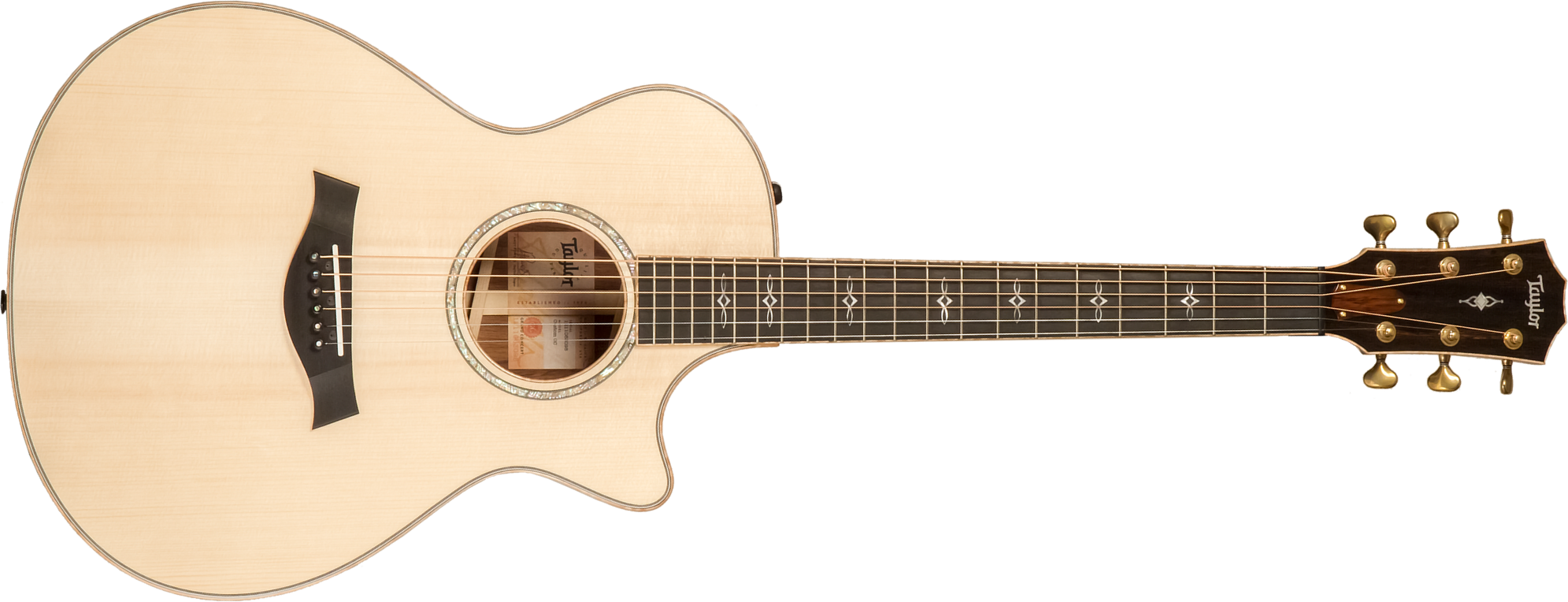 Taylor Custom Shop Gc-e Grand Concert Cw Epicea Palissandre Eb Es2 #1211063098 - Natural - Volksgitaar - Main picture