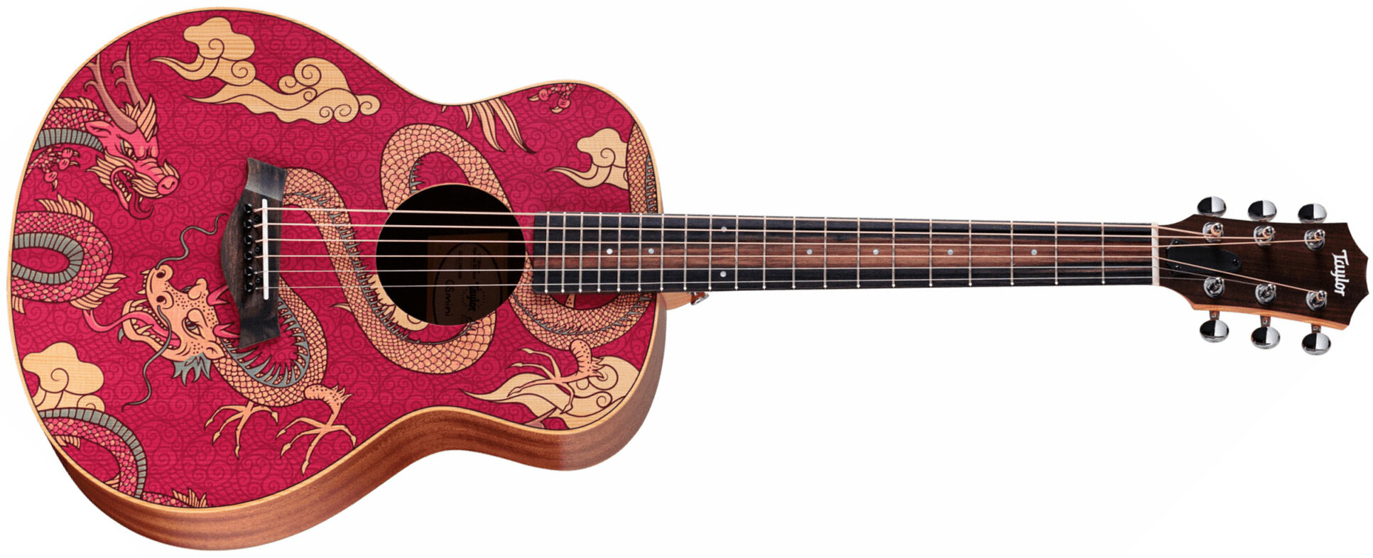 Taylor Gs Mini-e Special Edition Epicea Acajou Eb Esb - Year Of The Dragon - Volksgitaar - Main picture