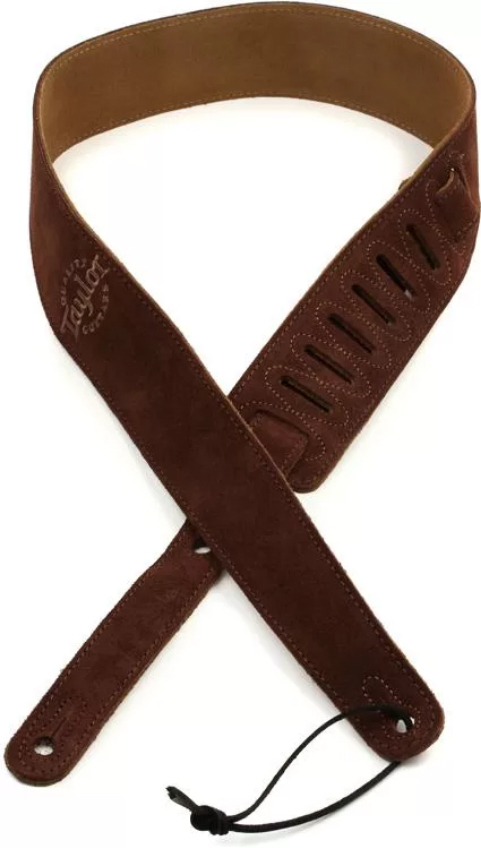 Taylor Strap Embroidered Suede Choc 2.5 Inches - Gitaarriem - Main picture
