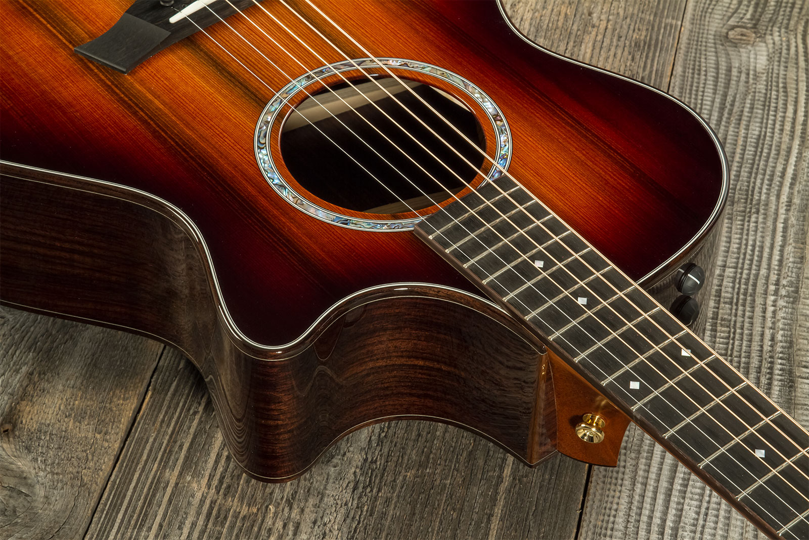 Taylor Custom Shop Gc-e Grand Concert Cw Sinker Redwood Palissandre Eb Es2 #1211103097 - Sunburst - Volksgitaar - Variation 4