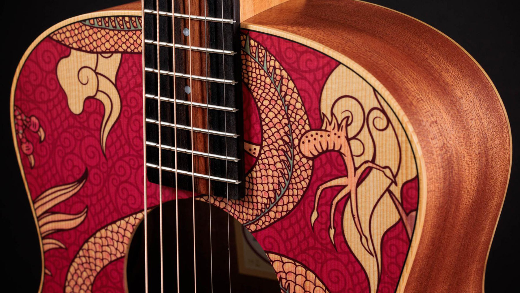 Taylor Gs Mini-e Special Edition Epicea Acajou Eb Esb - Year Of The Dragon - Volksgitaar - Variation 2