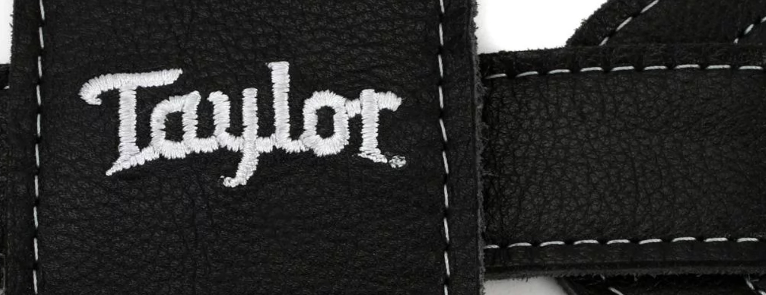 Taylor Strap Black Leather Suede Back 2.5 Inches Black Leather Silver Logo - Gitaarriem - Variation 3