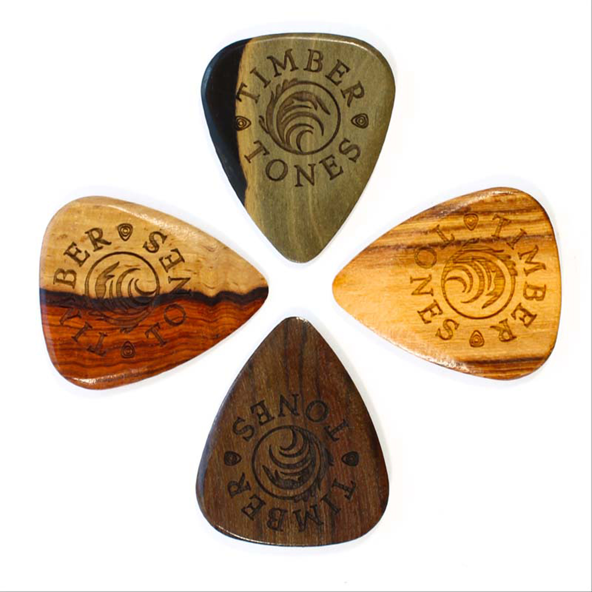 Timber Tones Sachet 4 Mediators En Bois - Grip - Plectrum - Main picture