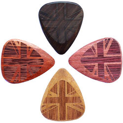 Plectrum Timber tones 4 Wood Picks Pack - Flag