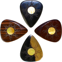 Plectrum Timber tones 4 Wood Picks - Sun