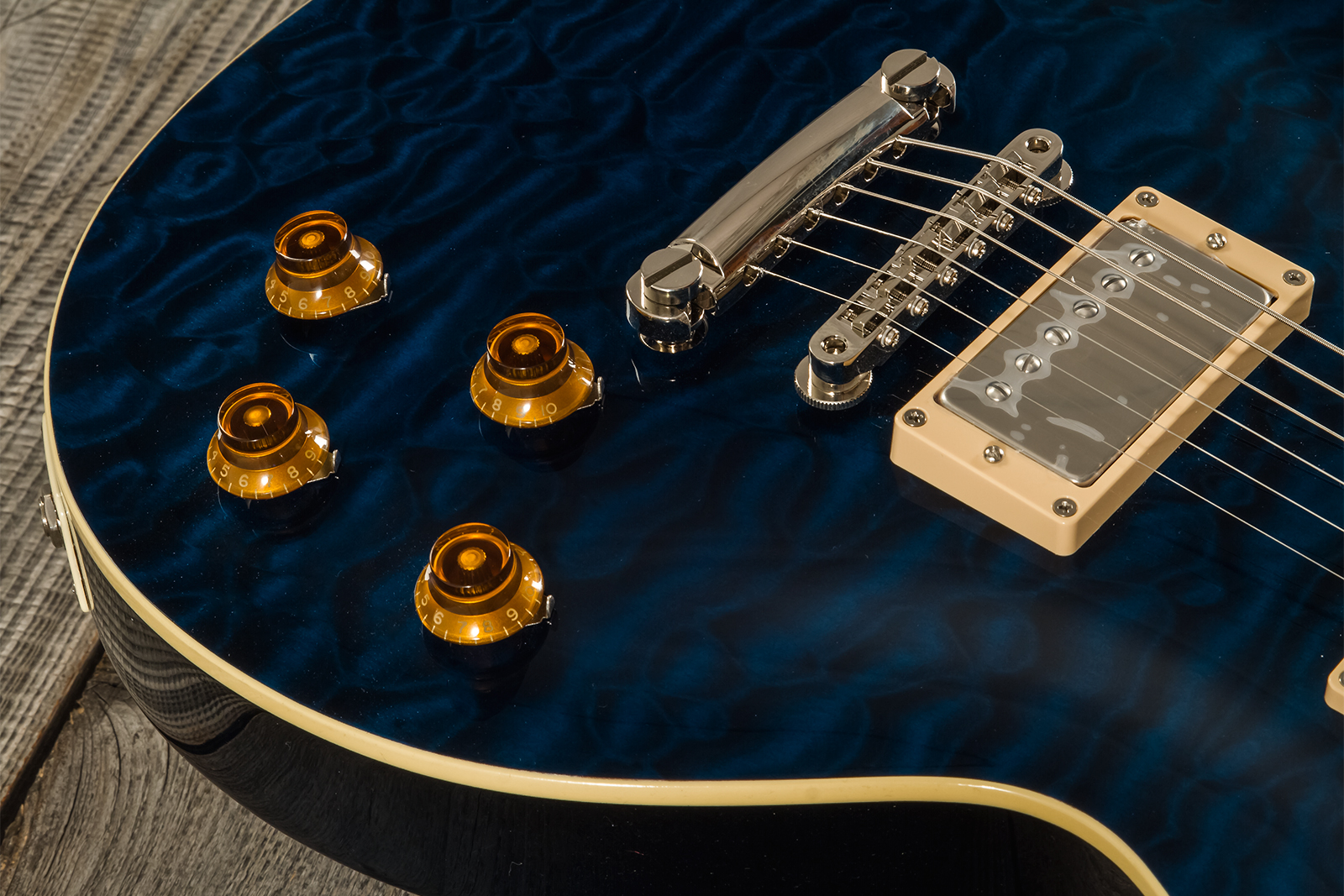 Tokai Love Rock Ls101q Jap 2h Ht Rw - Indigo Blue - Enkel gesneden elektrische gitaar - Variation 3