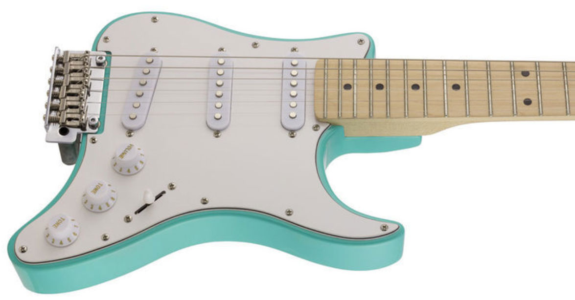 Traveler Guitar Travelcaster Deluxe Sss Trem Wal +housse - Surf Green - Elektrische reisgitaar - Variation 1