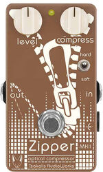 Compressor/sustain/noise gate effect pedaal Tsakalis audioworks Zipper MKII Optical Compressor