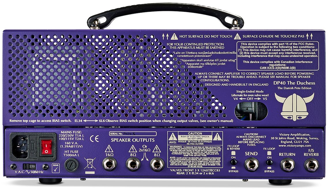 Victory Amplification Danish Pete Dp40 The Duchess Head 0,5/1,5/7/42w Purple - Gitaarversterker top - Variation 1