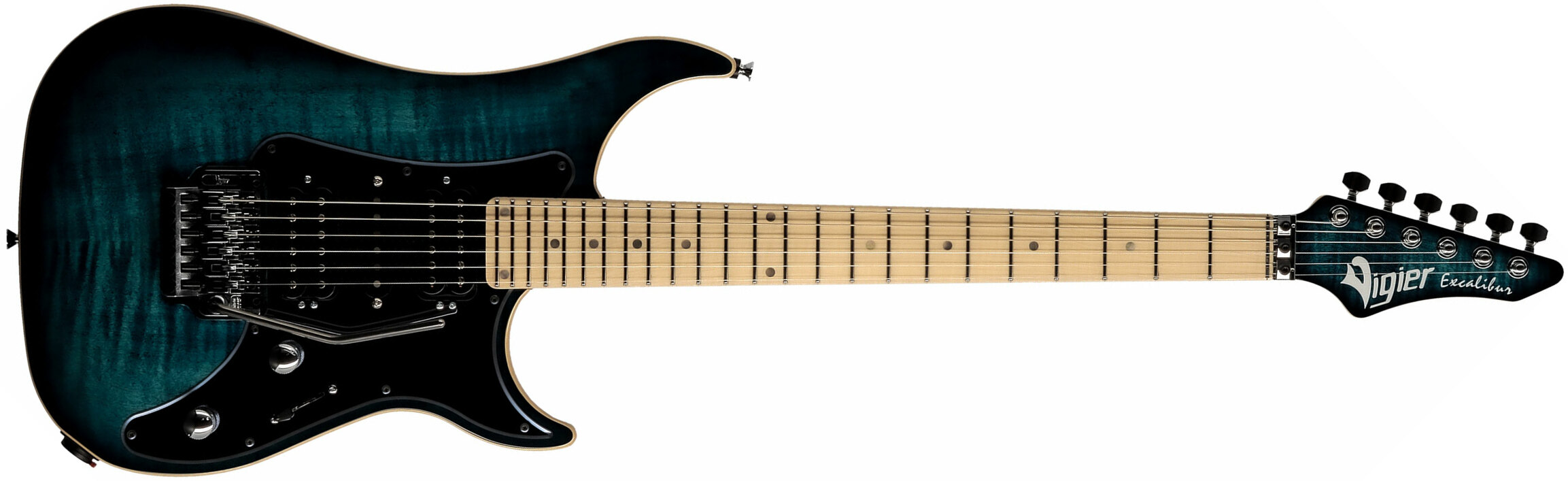 Vigier Excalibur Custom Hsh Fr Mn - Mysterious Blue - Elektrische gitaar in Str-vorm - Main picture