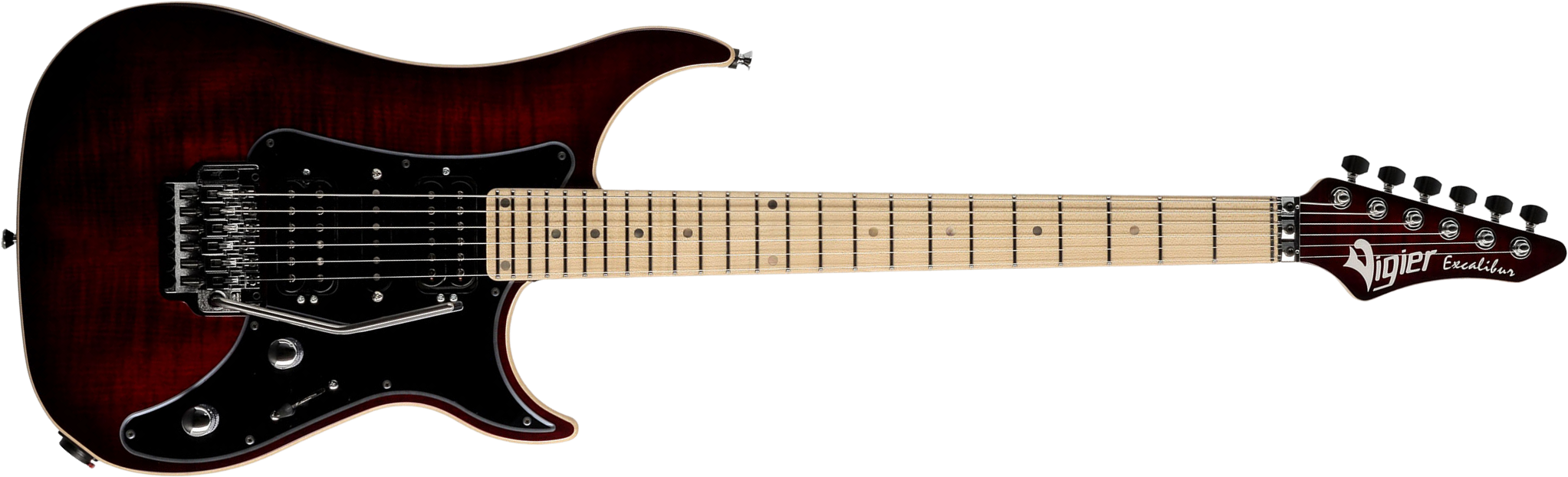 Vigier Excalibur Custom Hsh Fr Mn - Deep Burgundy - Elektrische gitaar in Str-vorm - Main picture
