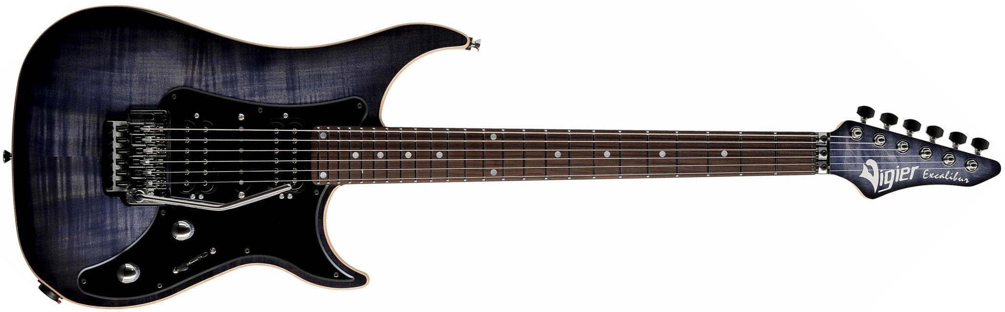 Vigier Excalibur Custom Hsh Fr Rw - Deep Deep Blue - Elektrische gitaar in Str-vorm - Main picture