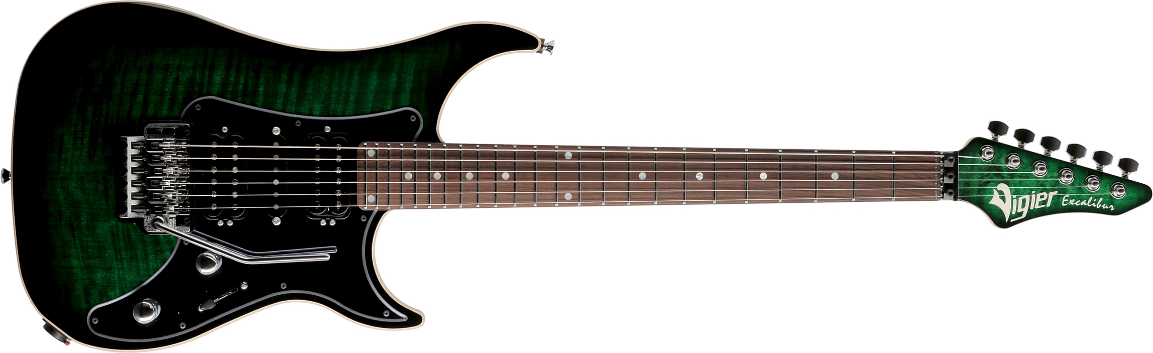 Vigier Excalibur Custom Hsh Fr Rw - Mysterious Green - Elektrische gitaar in Str-vorm - Main picture