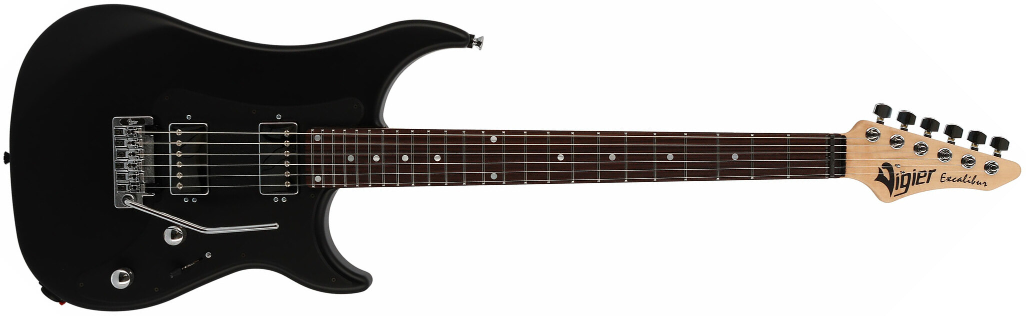 Vigier Excalibur Indus 2h Trem Rw - Black Matte - Guitarra eléctrica de doble corte. - Main picture