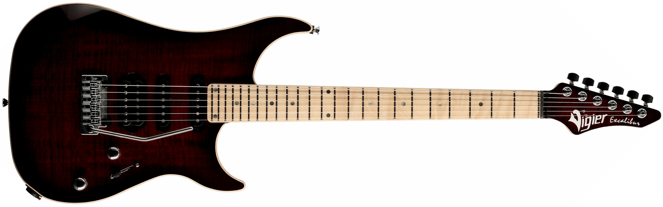 Vigier Excalibur Ultra Blues Hss Trem Mn - Deep Burgundy - Elektrische gitaar in Str-vorm - Main picture