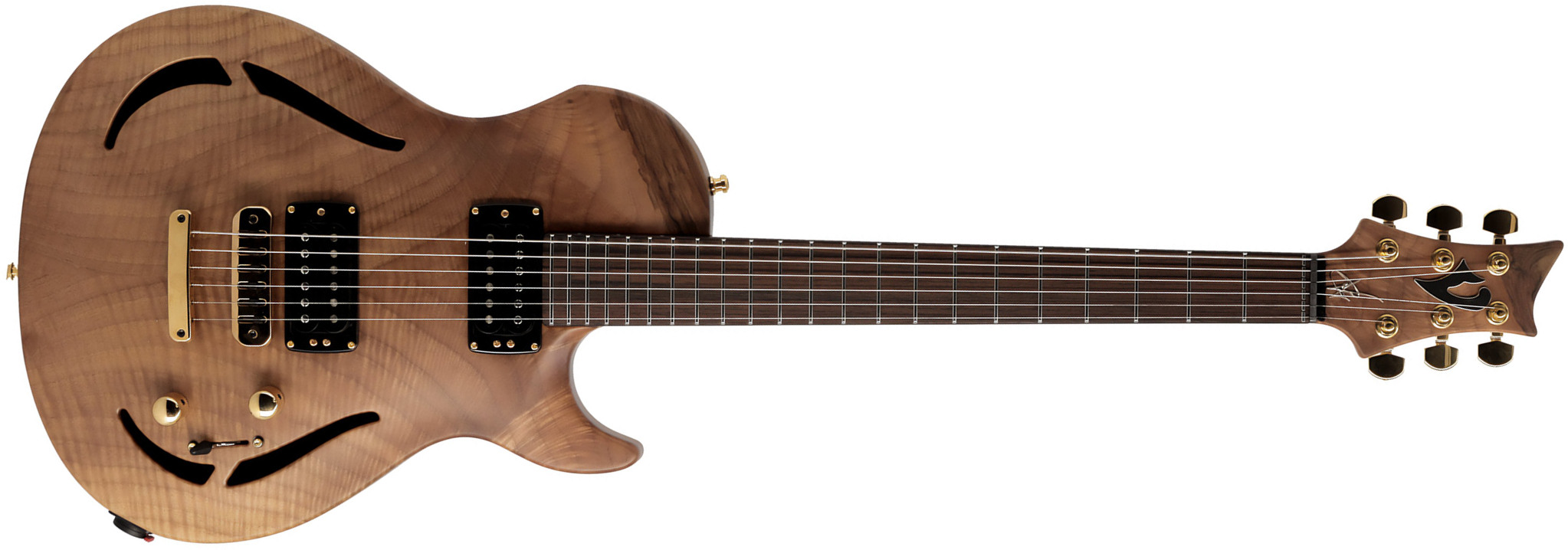 Vigier G.v. Wood Hollow Royal Walnut 2h Ht Rw #0632 - Natural - Semi hollow elektriche gitaar - Main picture