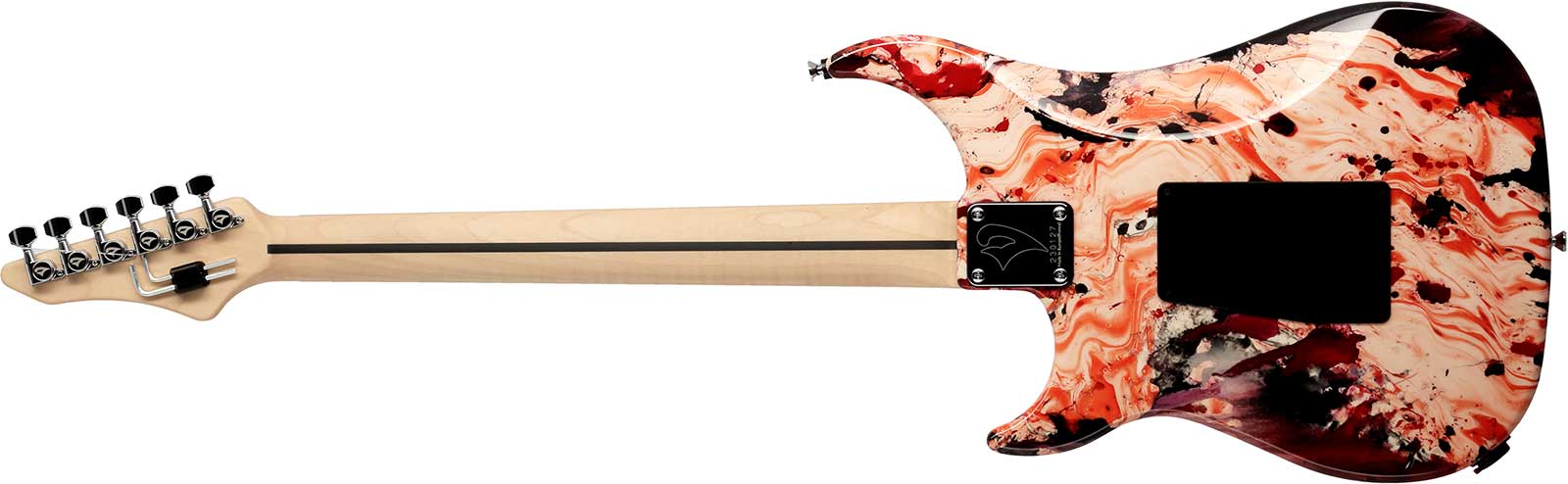 Vigier Excalibur Original Hss Fr Rw - Rock Art White/red/black - Elektrische gitaar in Str-vorm - Variation 1