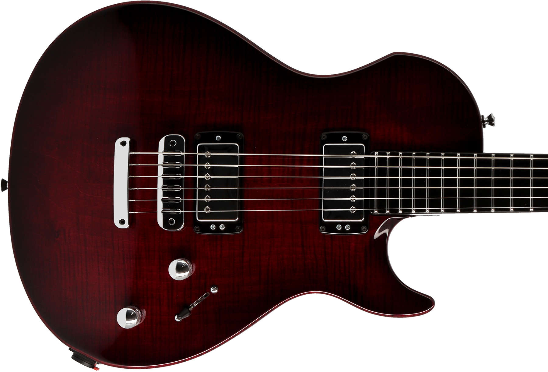 Vigier G.v. Wood Hh Ht Phe - Deep Burgundy Fade - Enkel gesneden elektrische gitaar - Variation 1