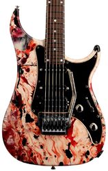 Elektrische gitaar in str-vorm Vigier Excalibur Original HSS - Rock art cream/red/black